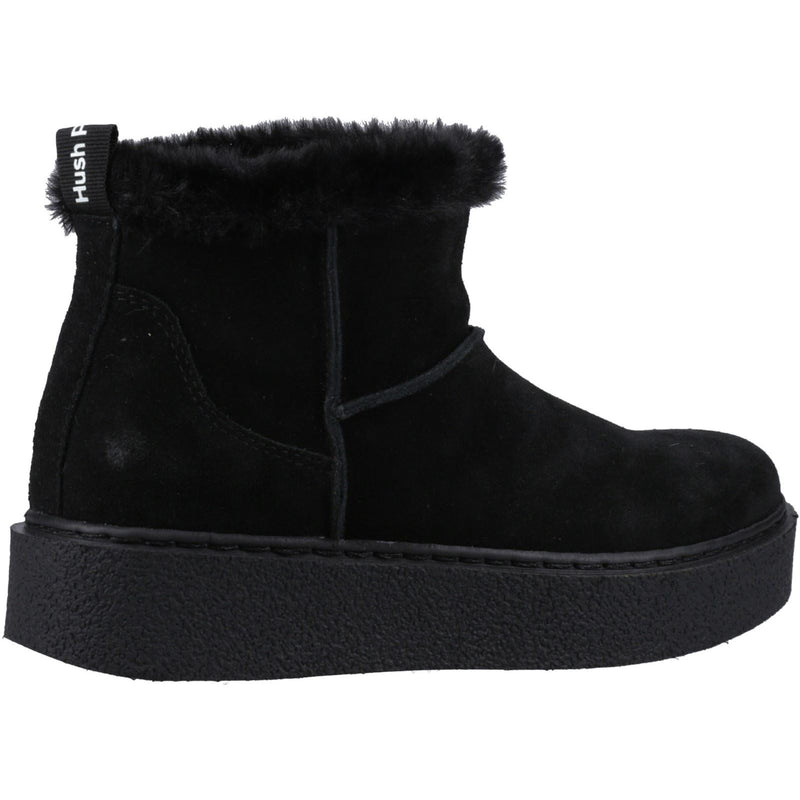 Hush Puppies Becca Suede Women's Black Winter Ankle Boots