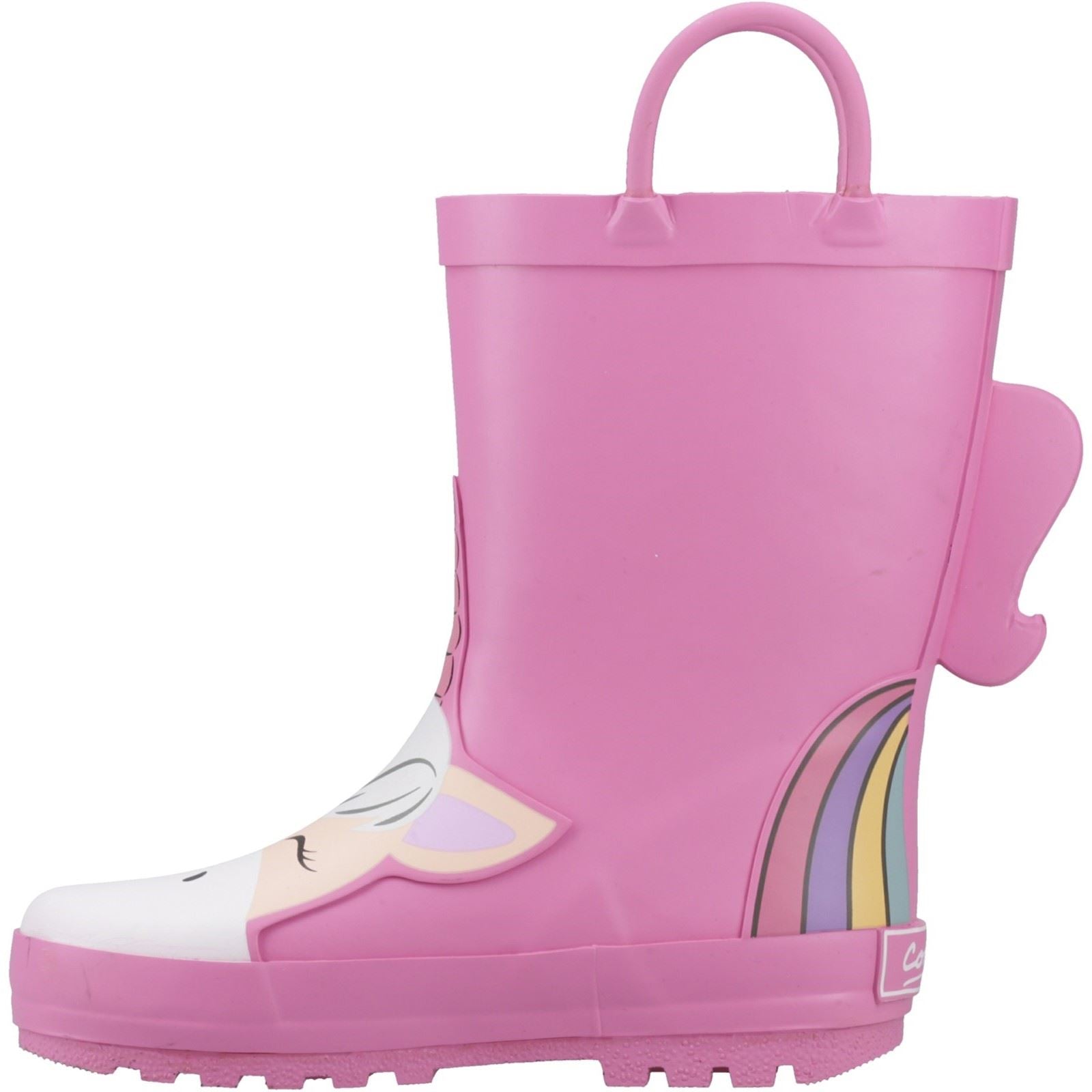 Cotswold Puddle 3D Rubber Girl's Pink Wellington Boots