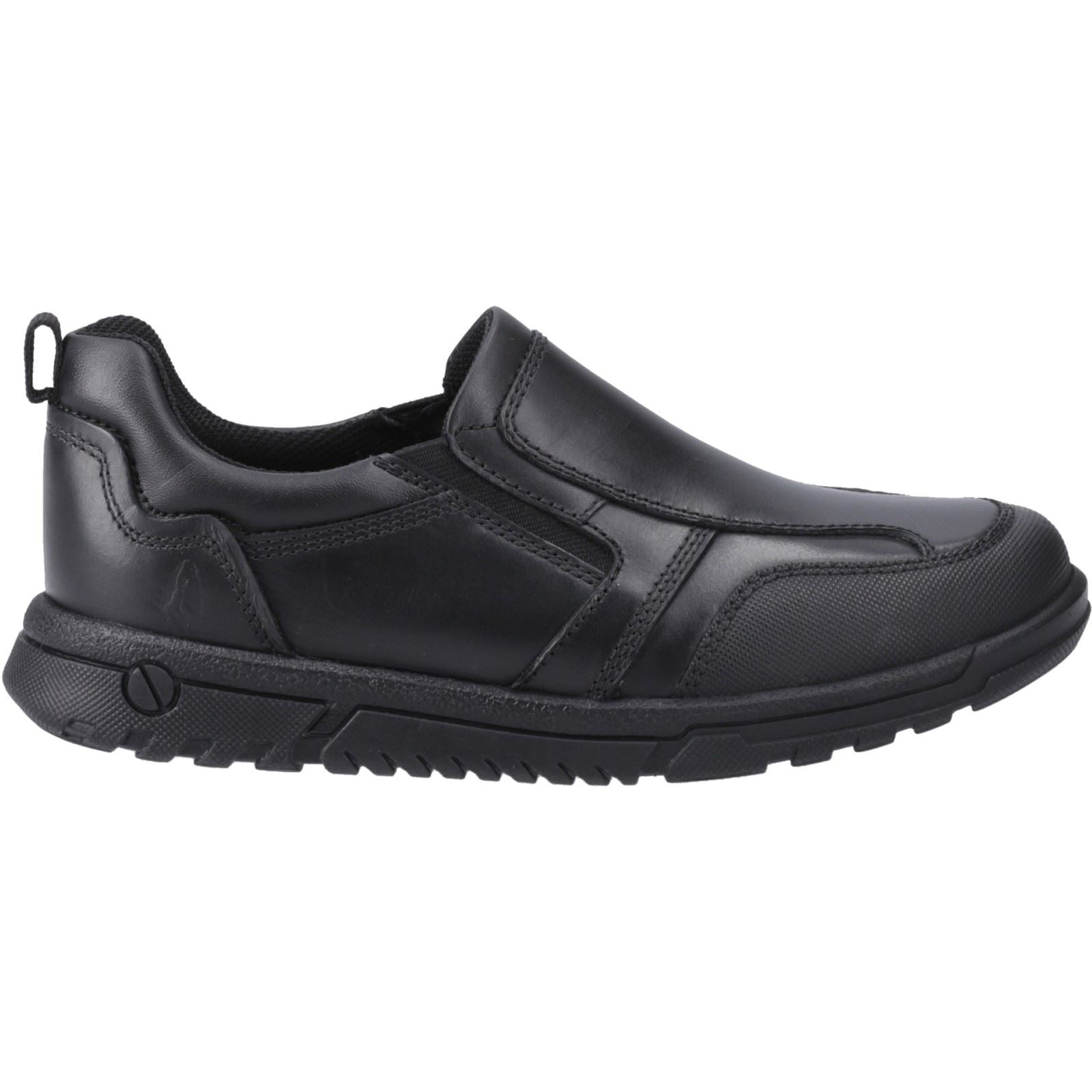 Hush Puppies Sergio Leather Junior Black Loafers