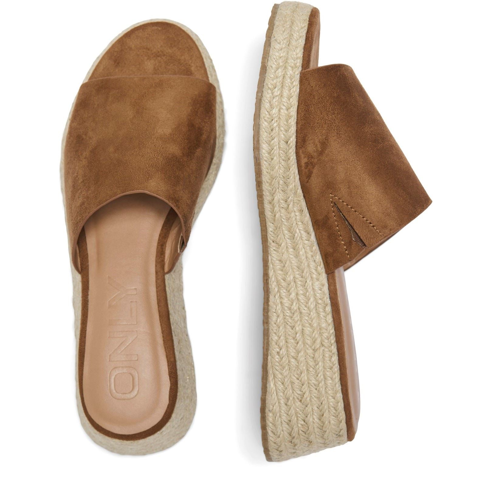 ONLY MINERVA-3 Synthetic Women's Cognac Mules