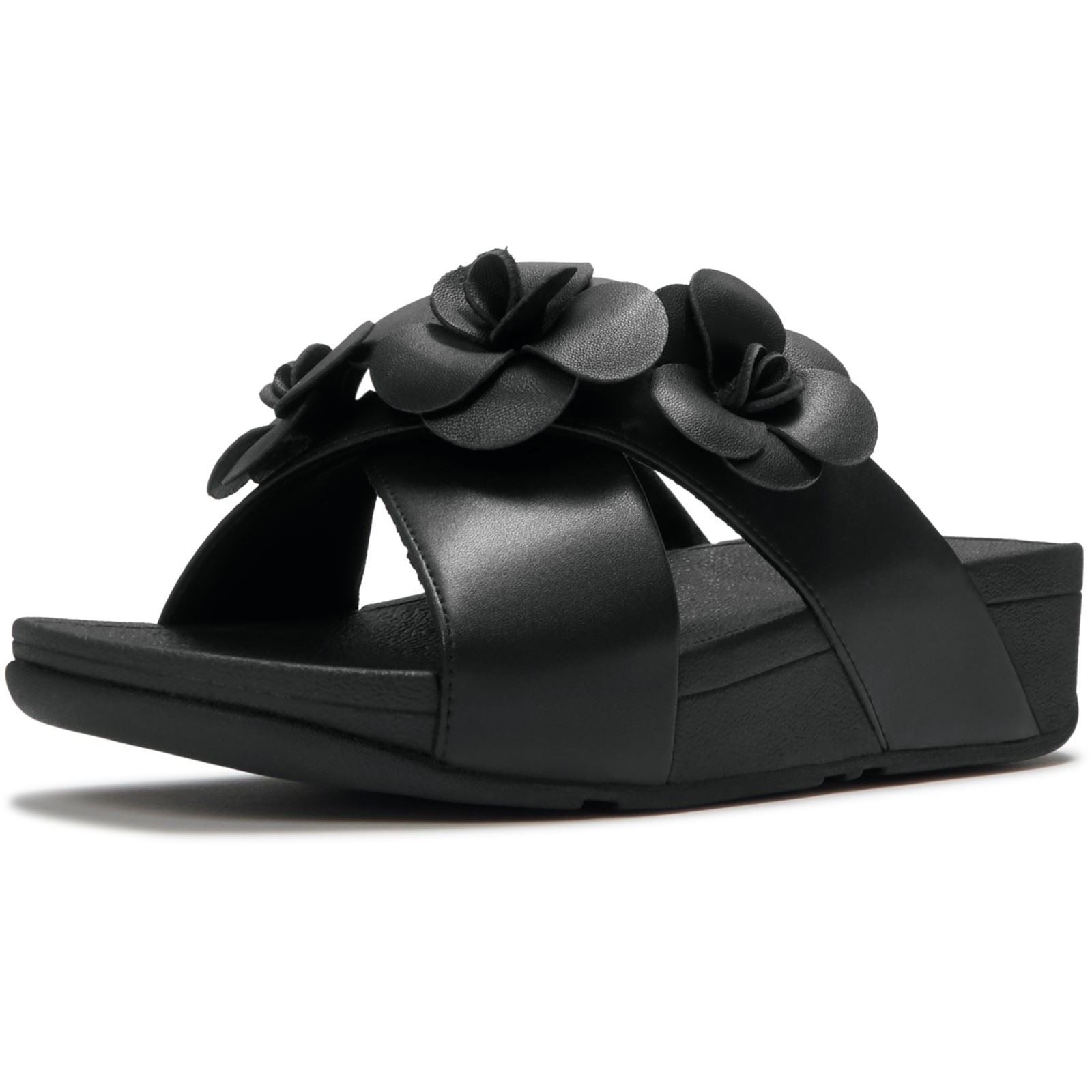 Fitflop Lulu Flower Polyurethane Women's Black Sandals