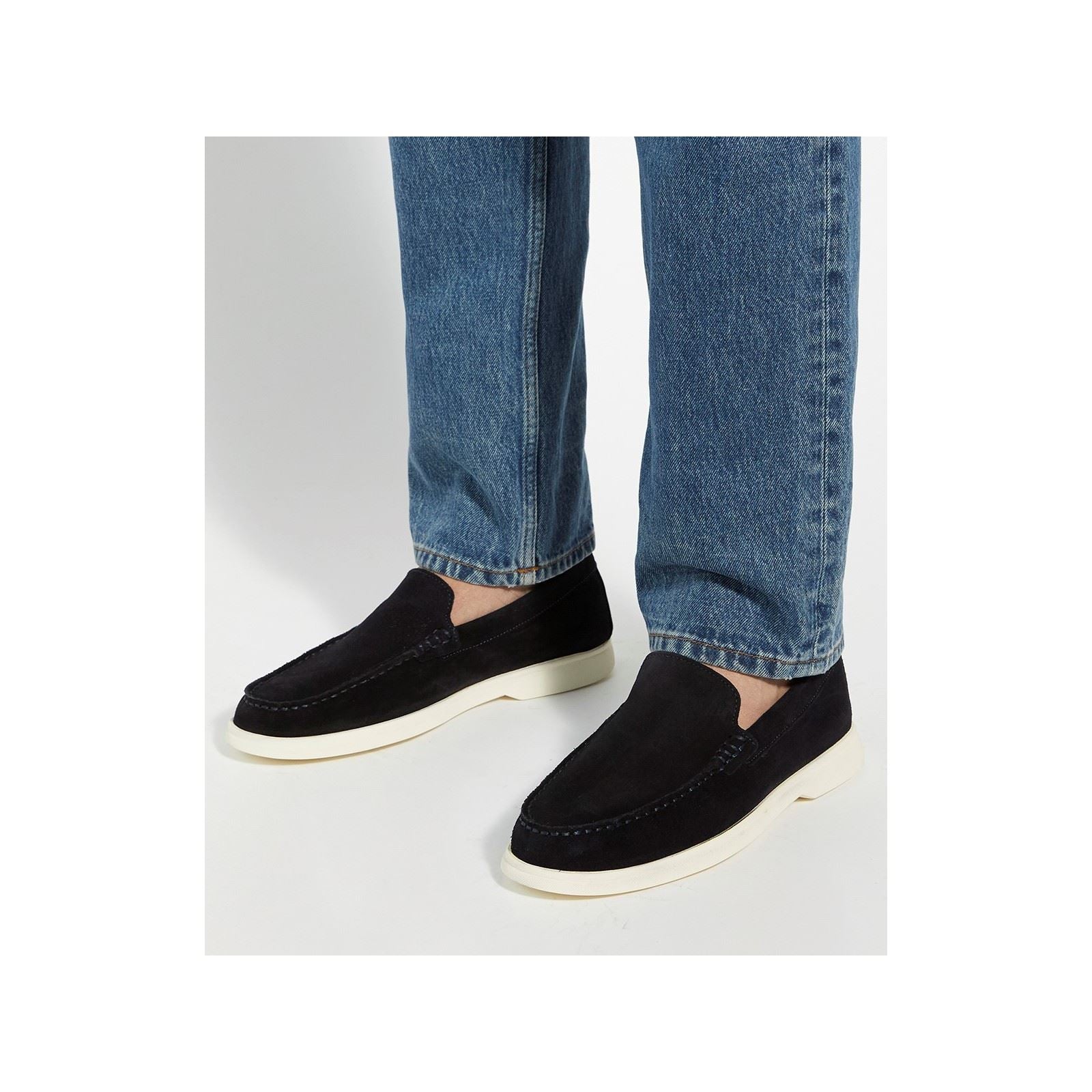 Dune Buftonn Suede Men's Navy Loafers