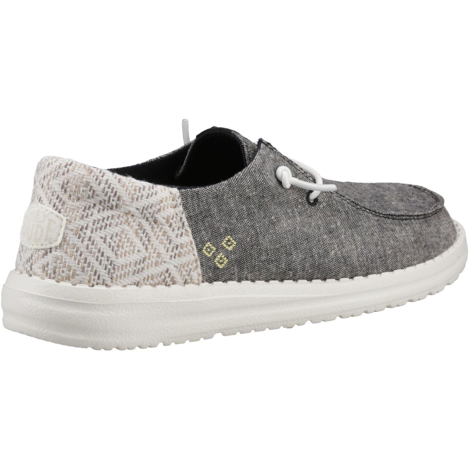 HEYDUDE Wendy Funk Surf Baja Cotton Blend Women's Grey Moccasins Shoes
