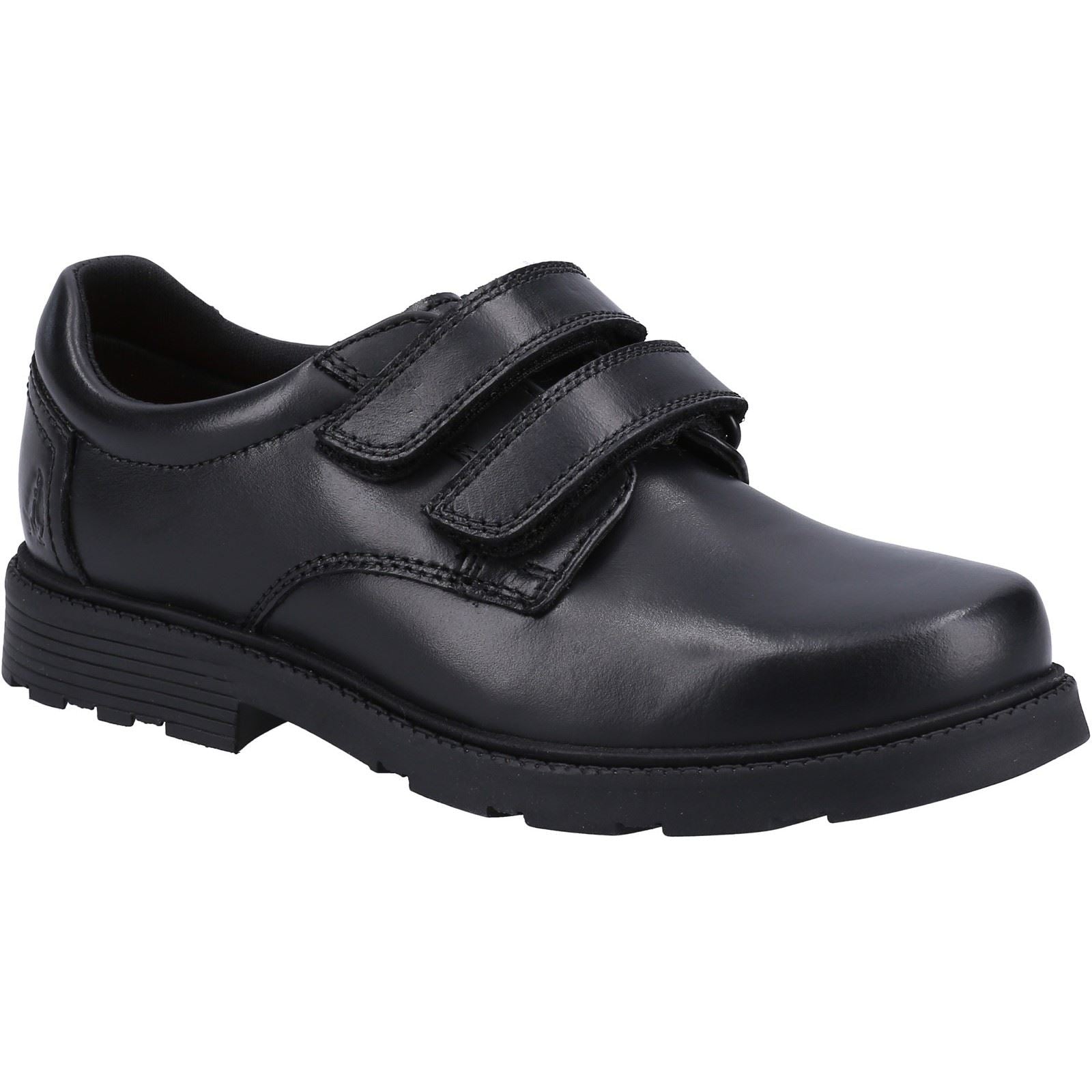Hush Puppies Logan Leather Youth Boy's Black Shoes