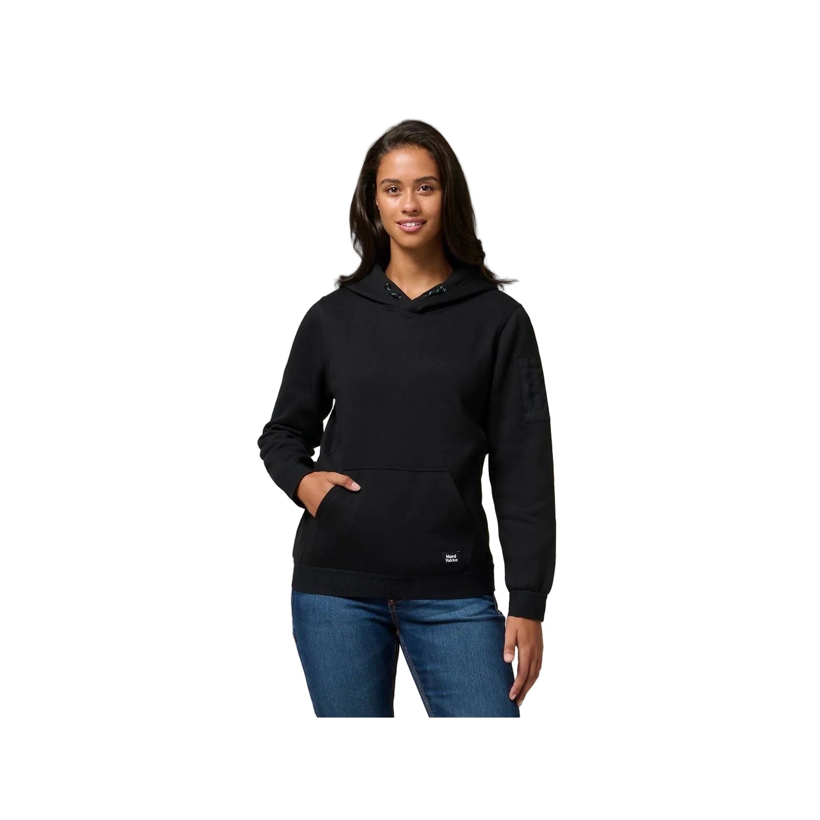 Hard Yakka Gladiator Cotton Women's Black Hooded Sweatshirt