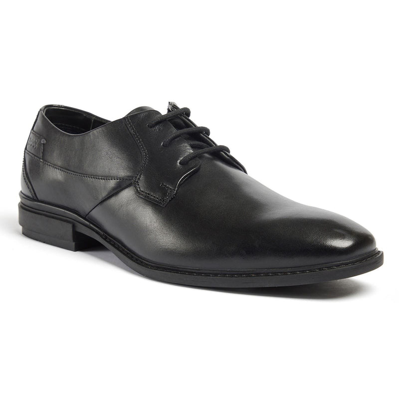 Pod Smyth Leather Men's Black Lace-Up Shoes