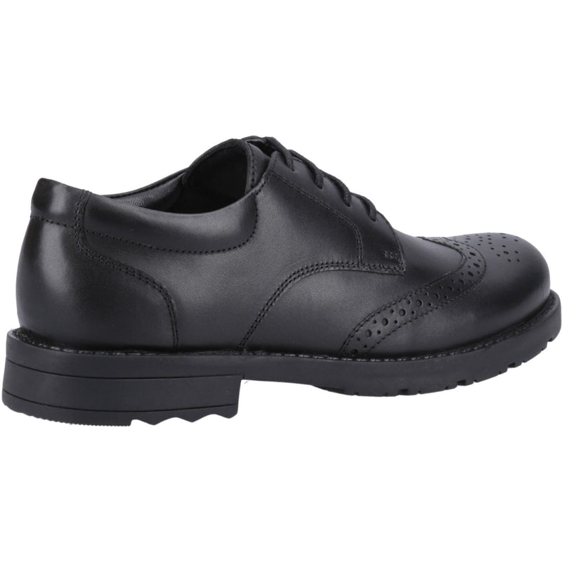 Hush Puppies Brian Leather Youth Boy's Black Brogues