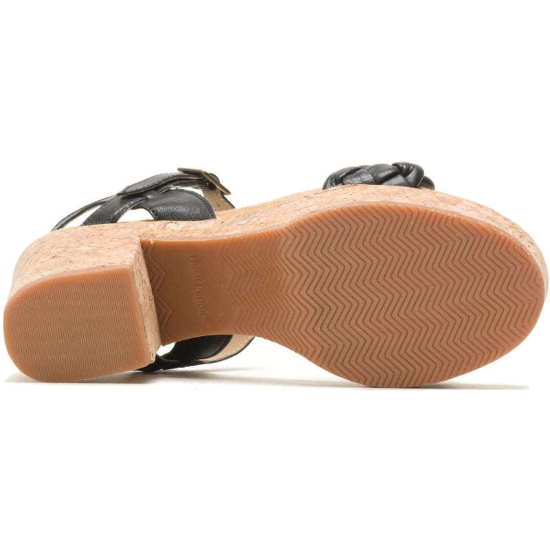 Hush Puppies Poppy Quarter Strap Leather Women's Black Sandals