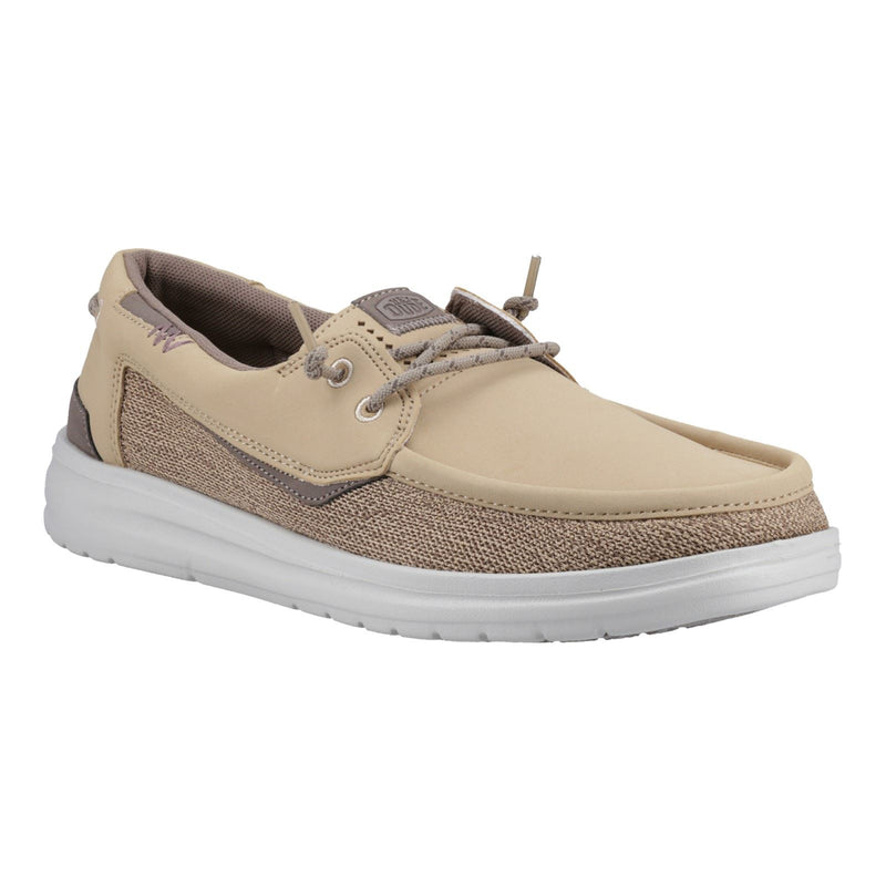 HEYDUDE Welsh Grip Classic Mesh Cotton Blend Men's Incense/Morel Brown Boat Shoes