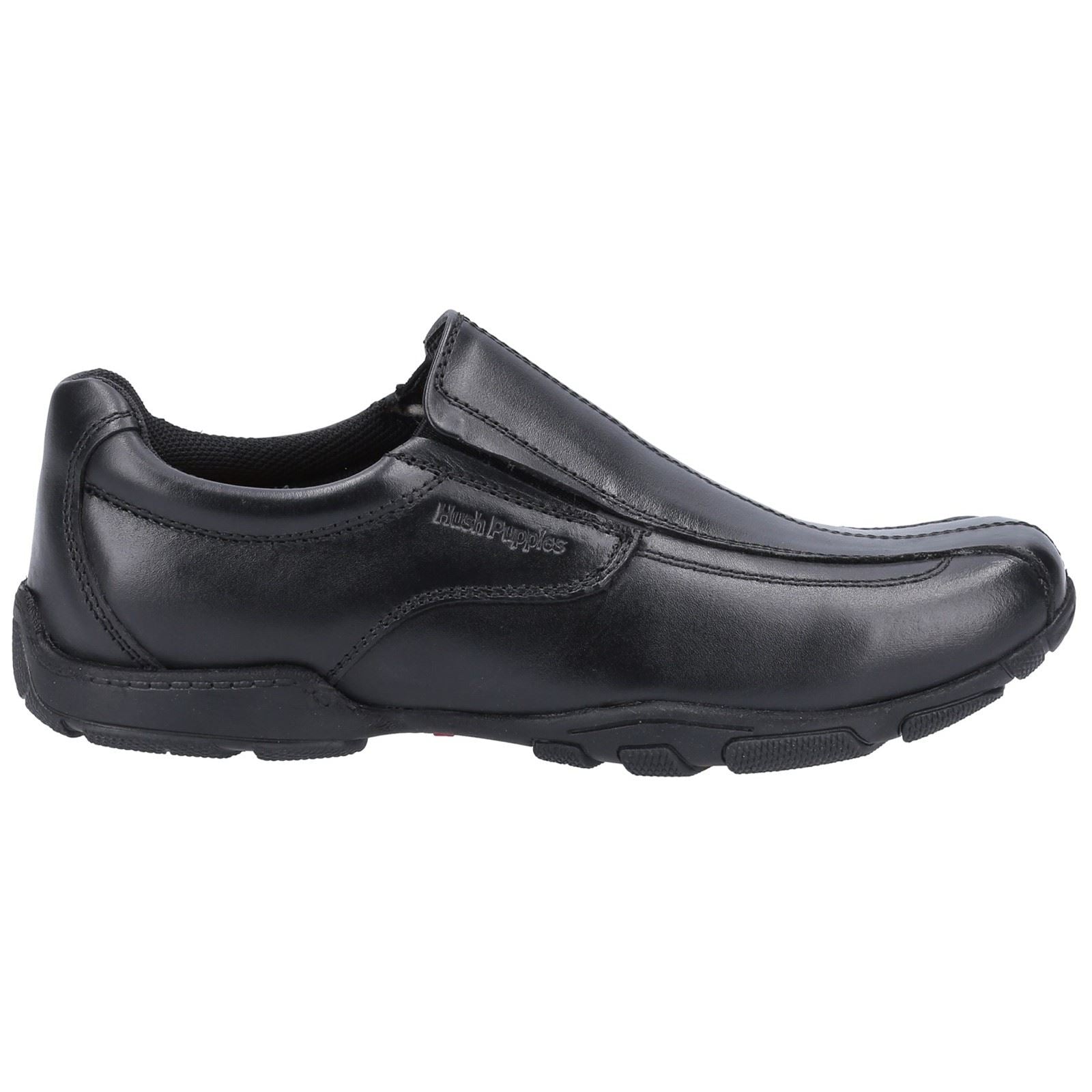 Hush Puppies Elijah Youth Boy's Black Leather Loafers