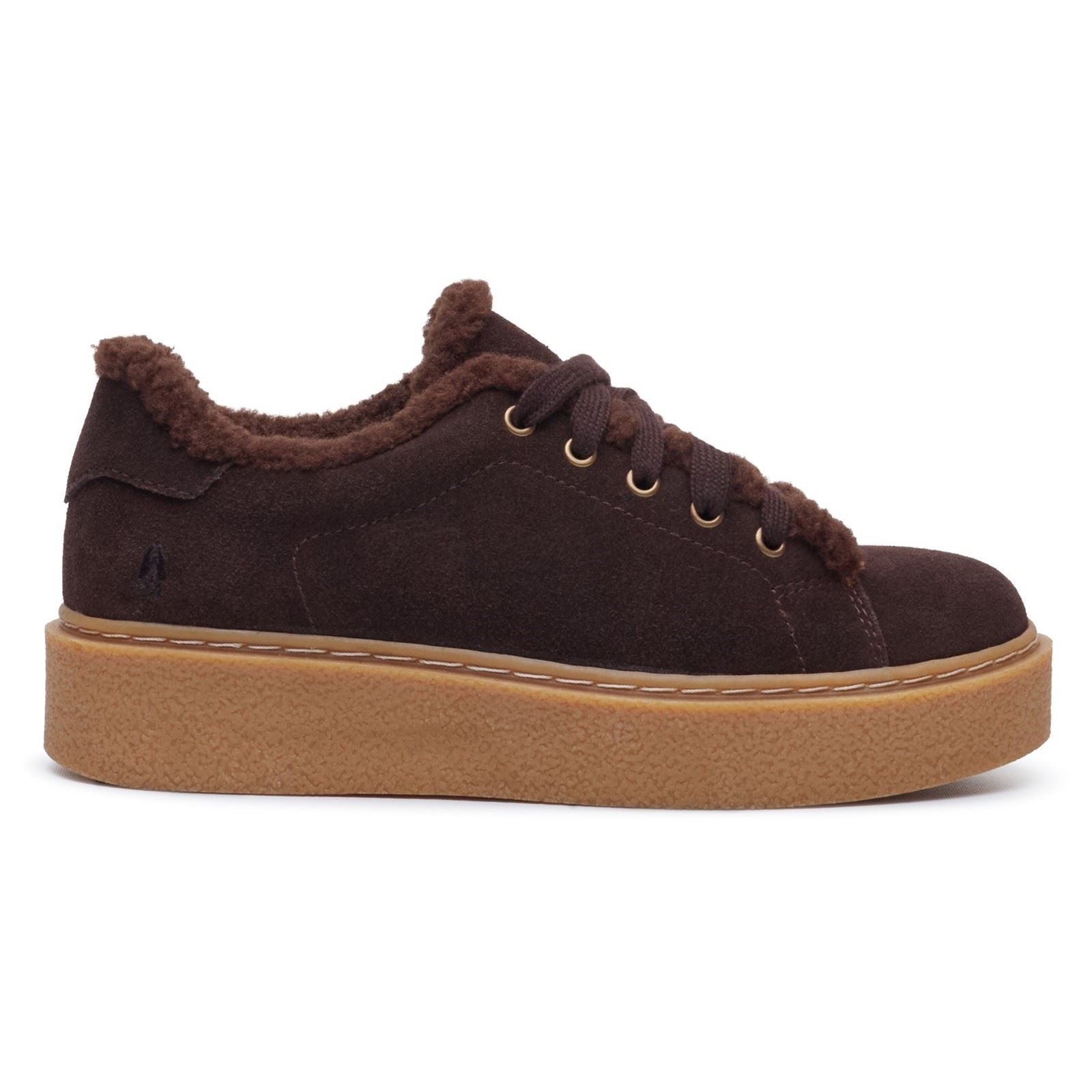 Hush Puppies Brinlee Fur Suede Women's BROWN Trainers