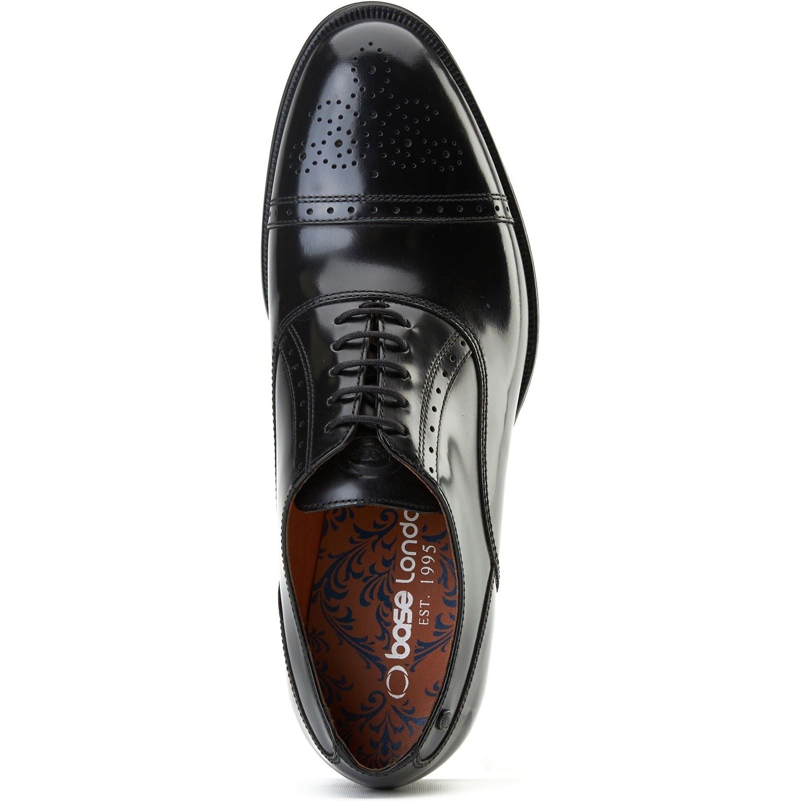 Base London Franklin Leather Men's Black Oxford Shoes