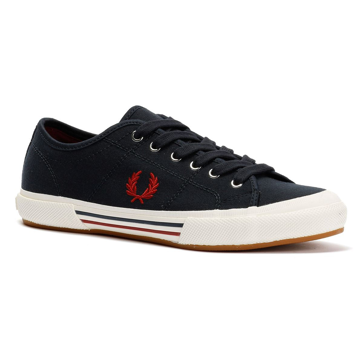 Fred Perry B708 Vintage Tennis Canvas Men's Navy/Red Trainers
