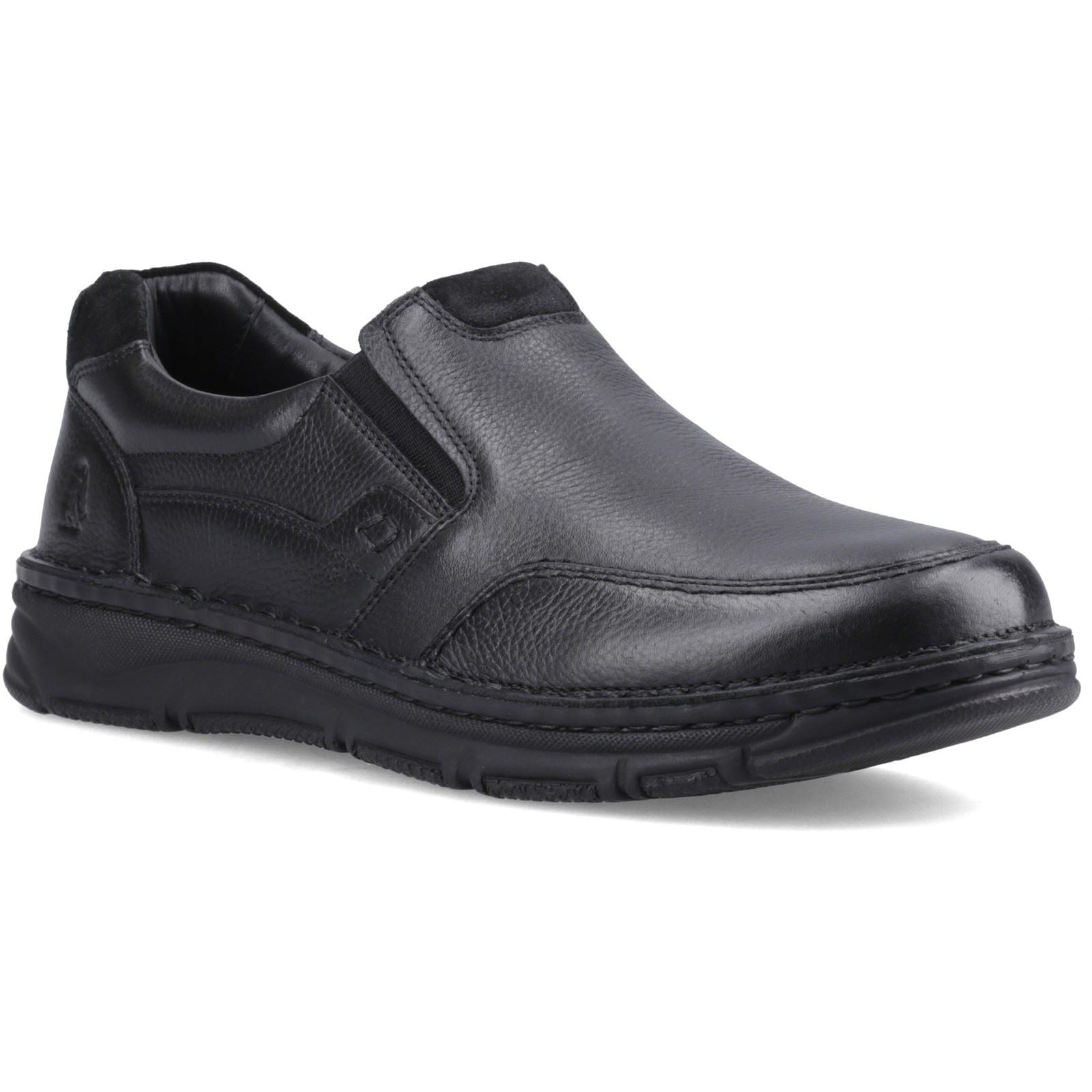 Hush Puppies Franco Slip on Leather Men's Black Loafers
