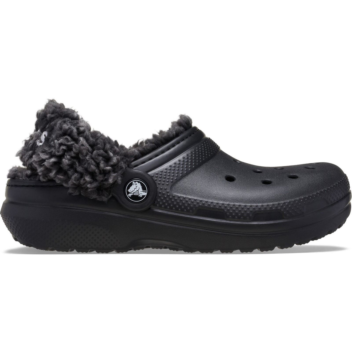 Crocs Classic Fleece Lined Polyester Blend Unisex Kid's Black Clogs
