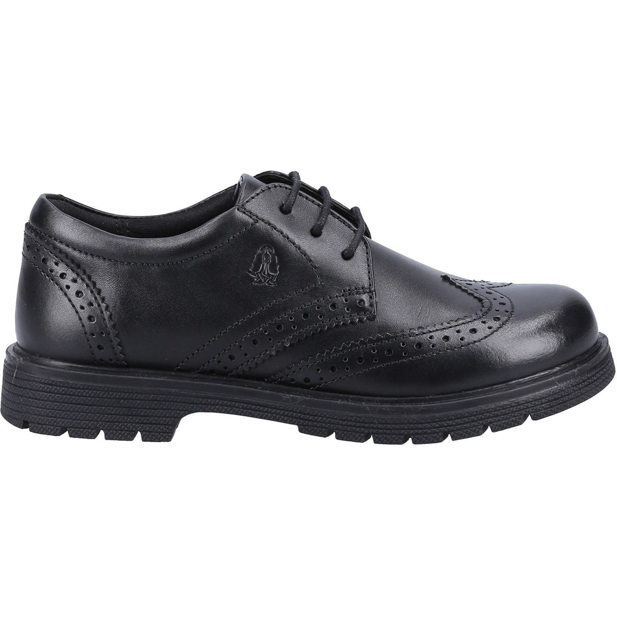 Hush Puppies Sally Leather Youth Black Brogues