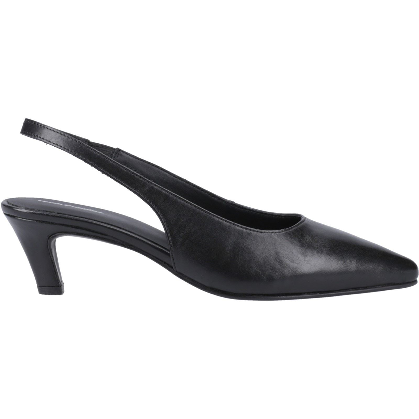 Hush Puppies Nahla Leather Women's Black Pointy Slingback Heels