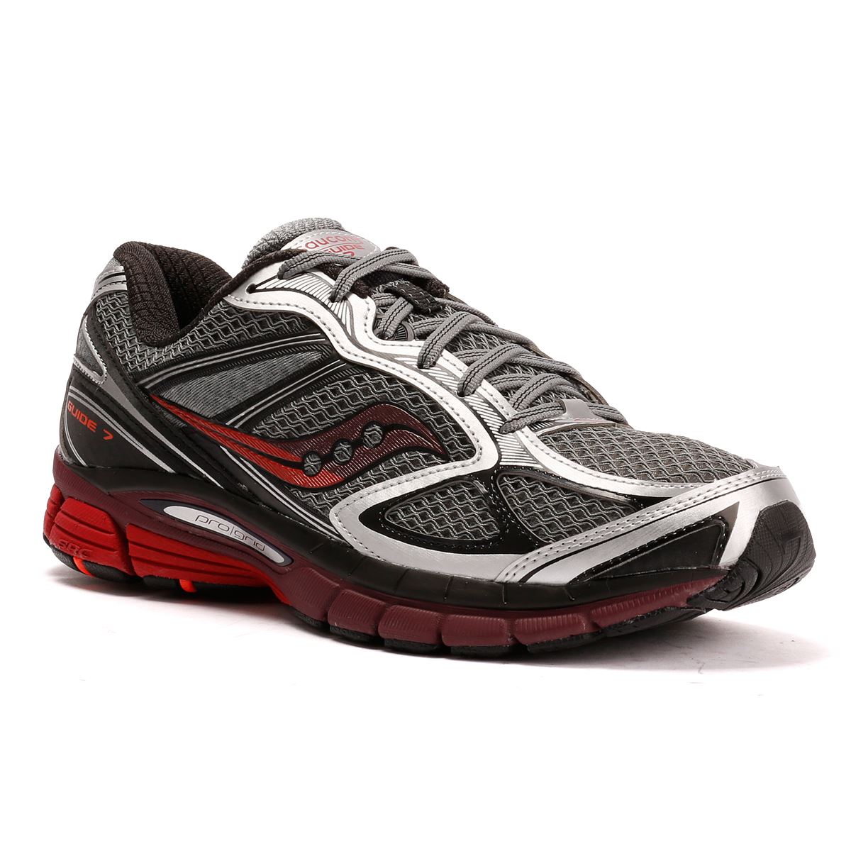 Saucony Progrid Guide 7 Men's Silver/Maroon Trainers