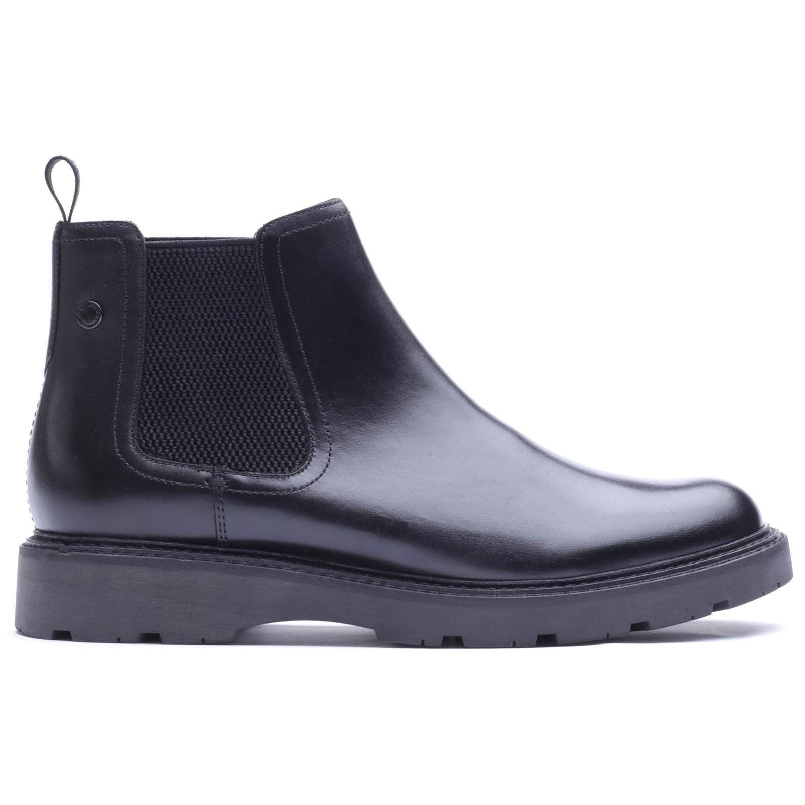 Base London Echo Leather Men's WAXY Black Boots