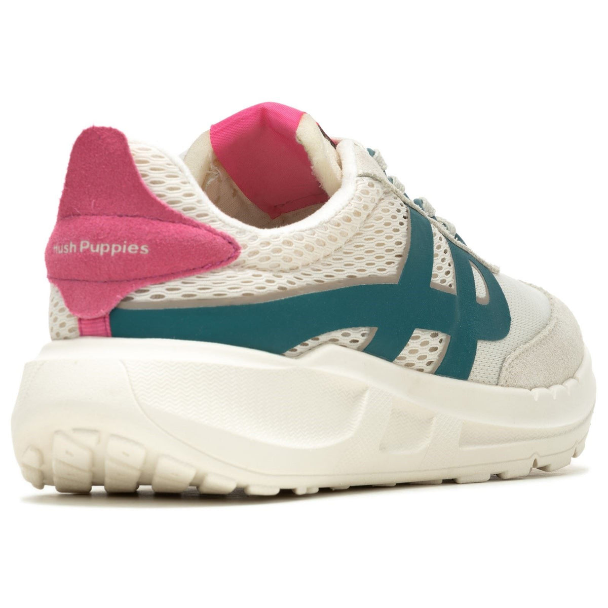 Hush Puppies Seventy8 Retro Runner Suede Women's Stone/Pink Trainers