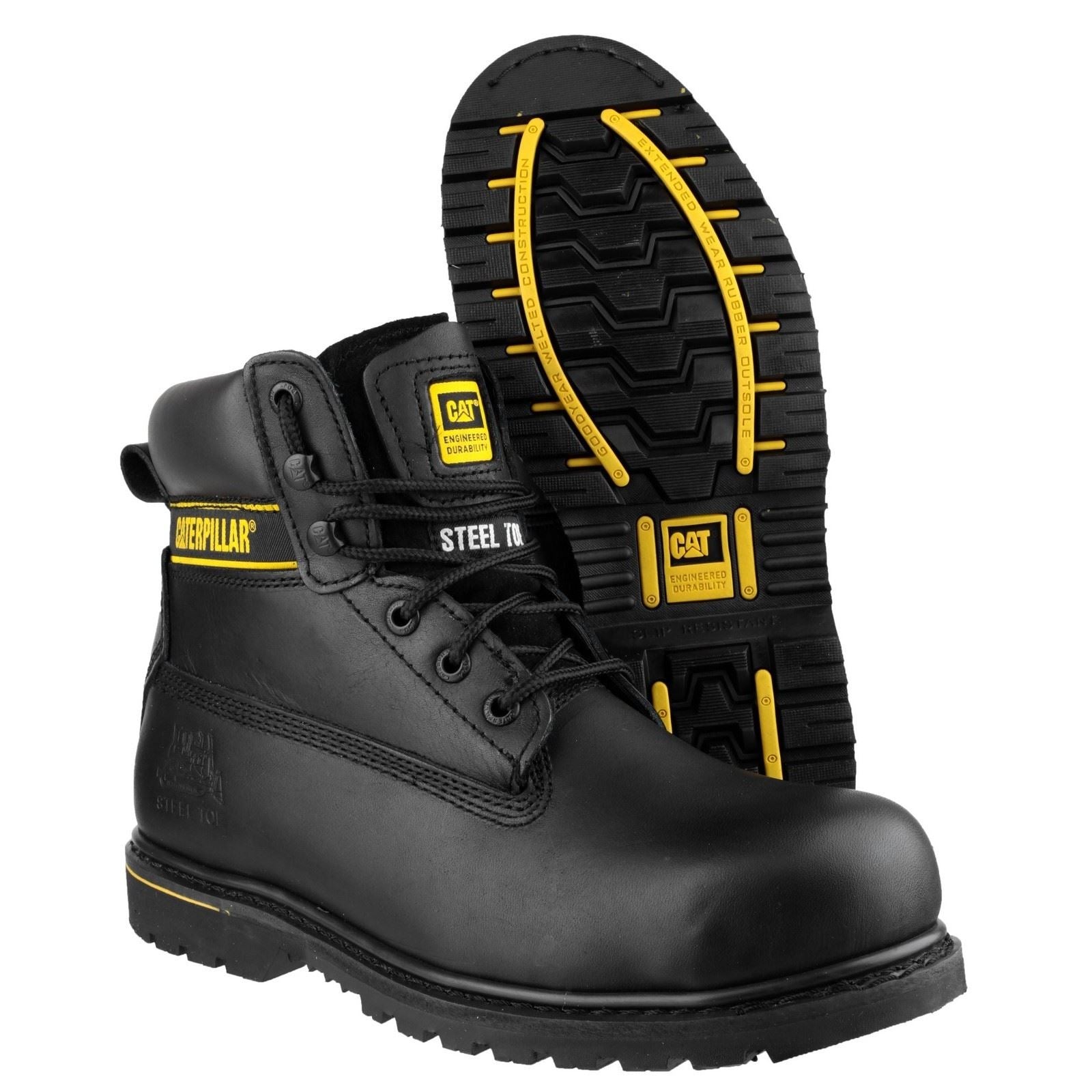 Caterpillar Holton Leather Black Safety Boots