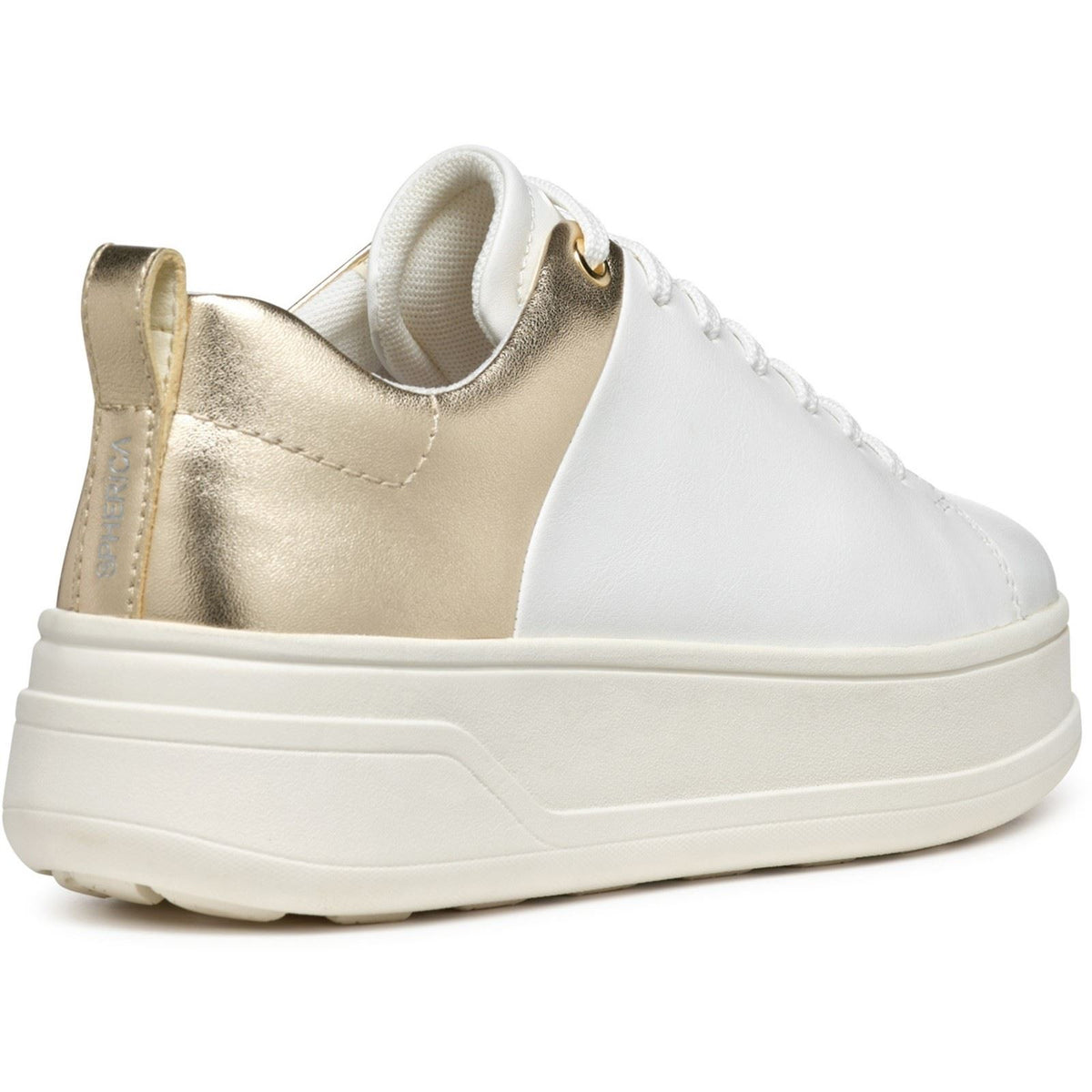 Geox D SPHERICA ECUB-2 Women's White/Light Gold Trainers