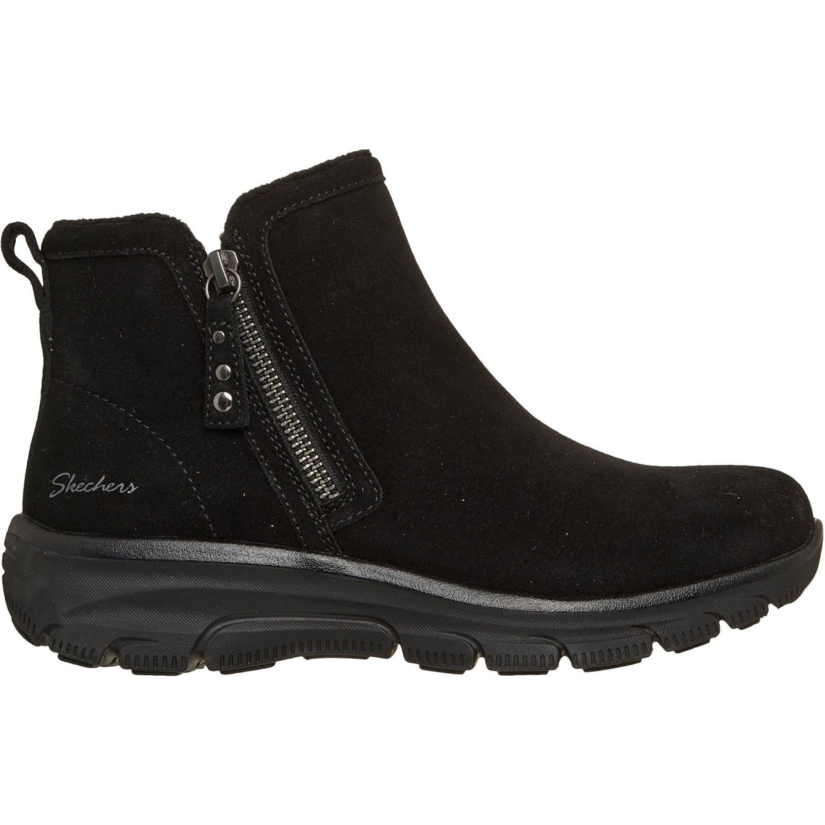 Skechers Easy Going Urban Zip Leather Women's Black Boots