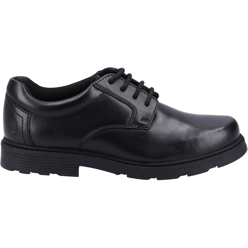 Hush Puppies Oliver Leather Youth Boy's Black Shoes