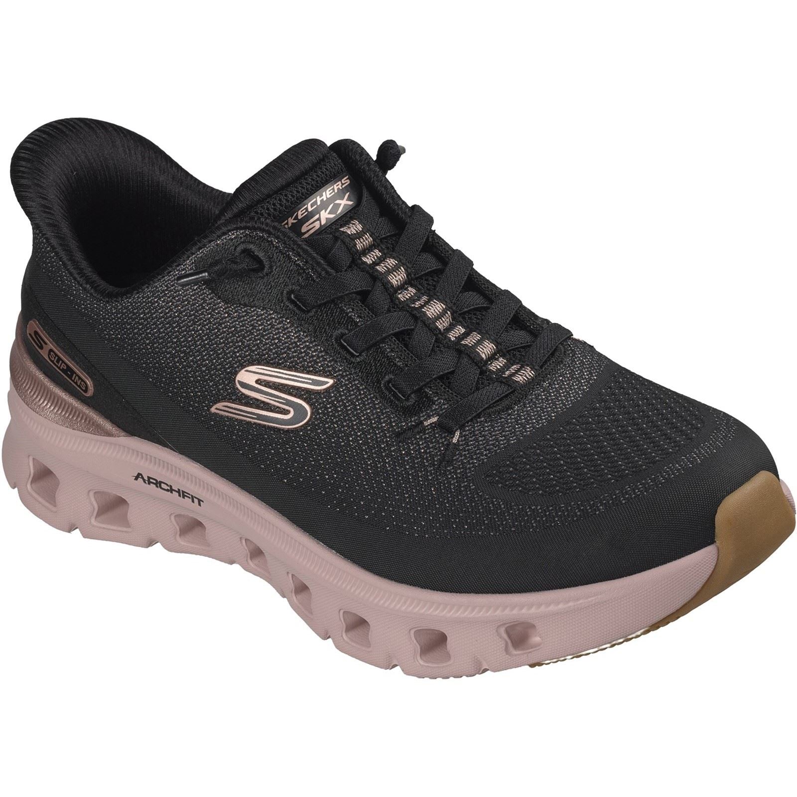Skechers Arch Fit Glide-Step Pro Golden Pace Women's Black/Rose Gold Trainers