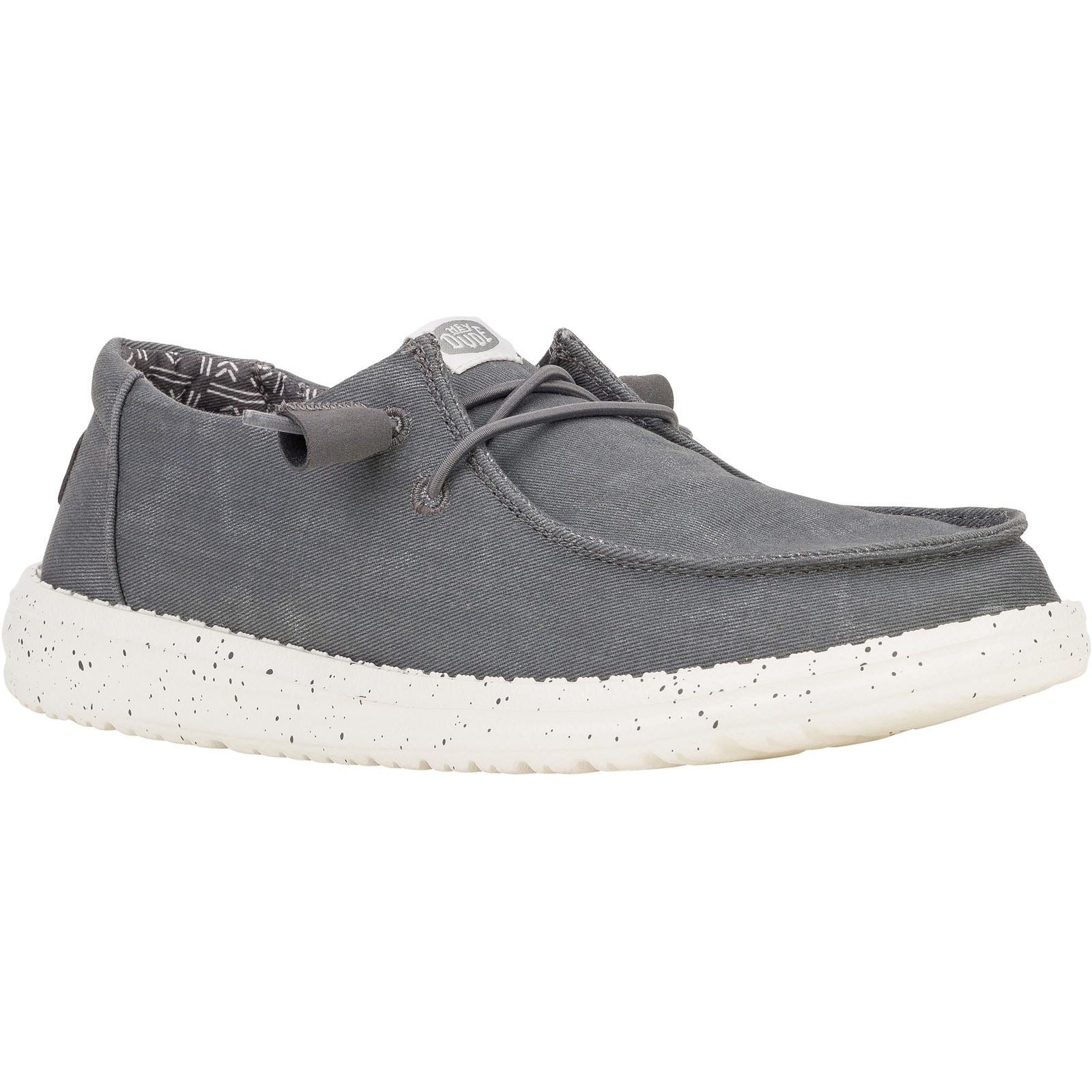 HEYDUDE Wendy Canvas 100% Cotton Women's Dark Grey Shoes