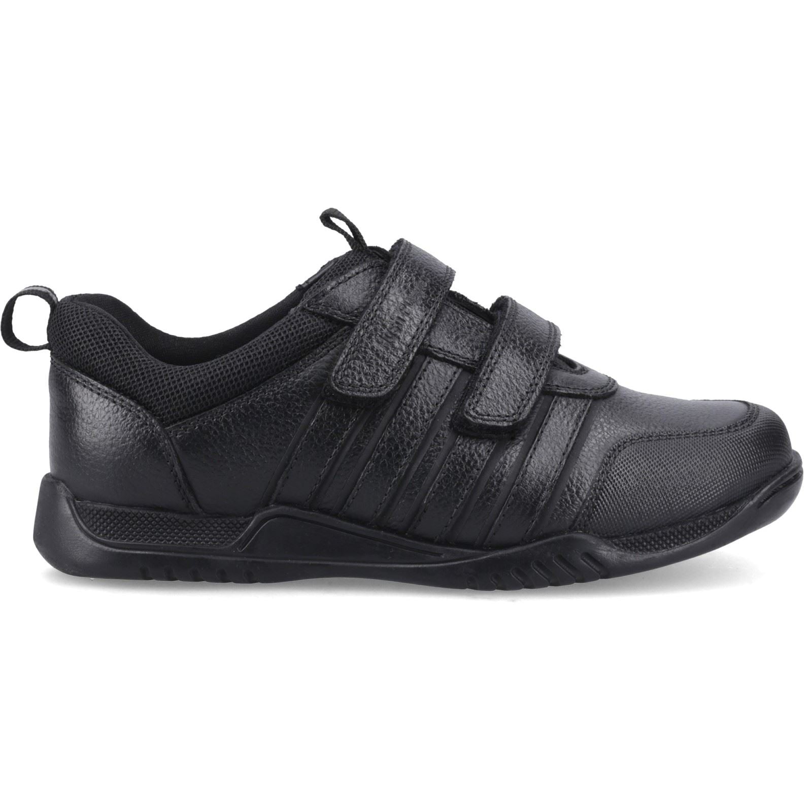 Hush Puppies Josh 2 Snr Leather Boy's Black Trainers