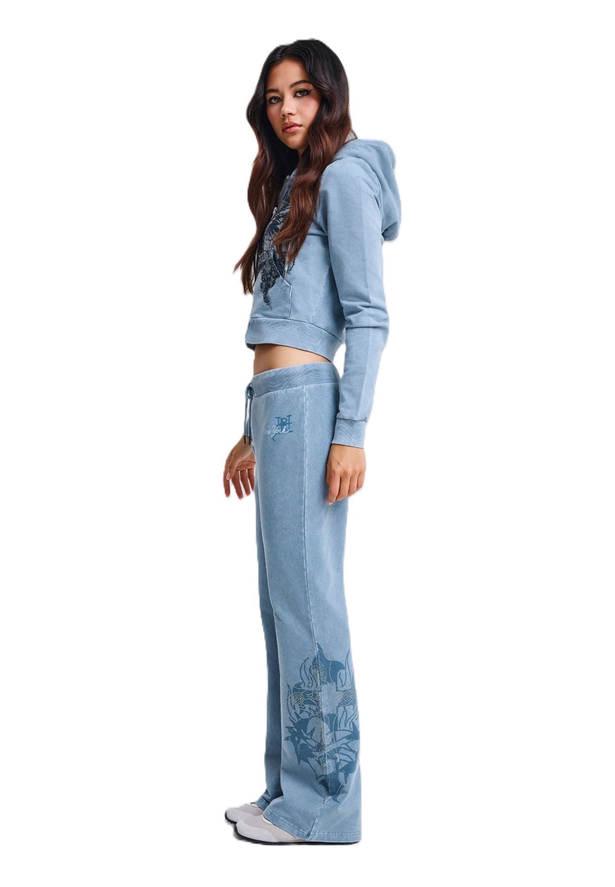 Ed Hardy Cross and Thorn Flared Women's Blue Joggers
