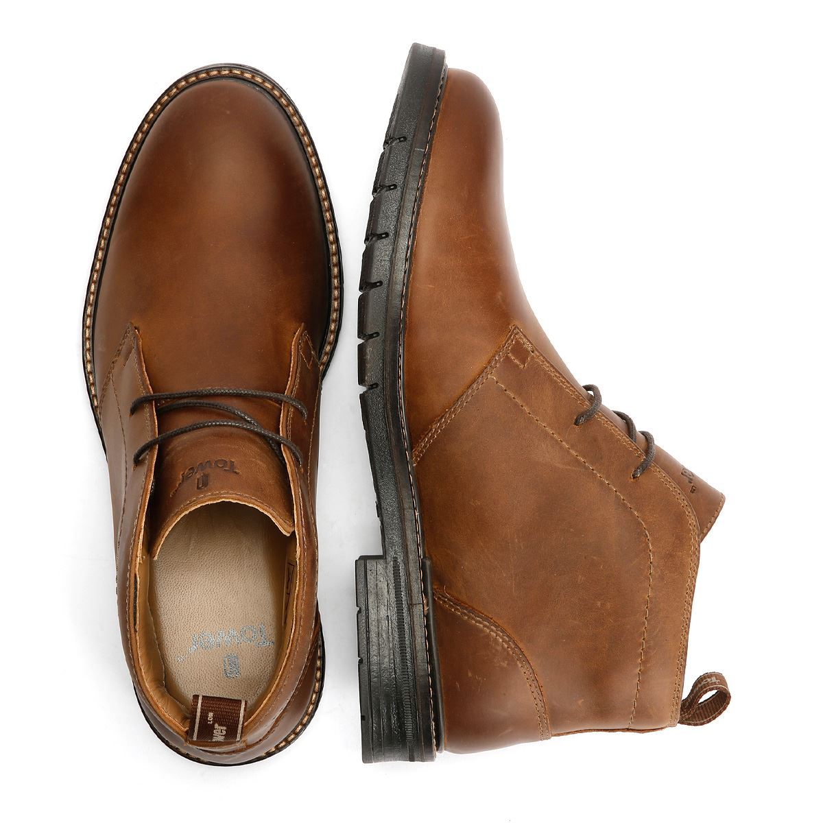 Tower London Armour Chukka Lace Up Leather Men's Tan Boots