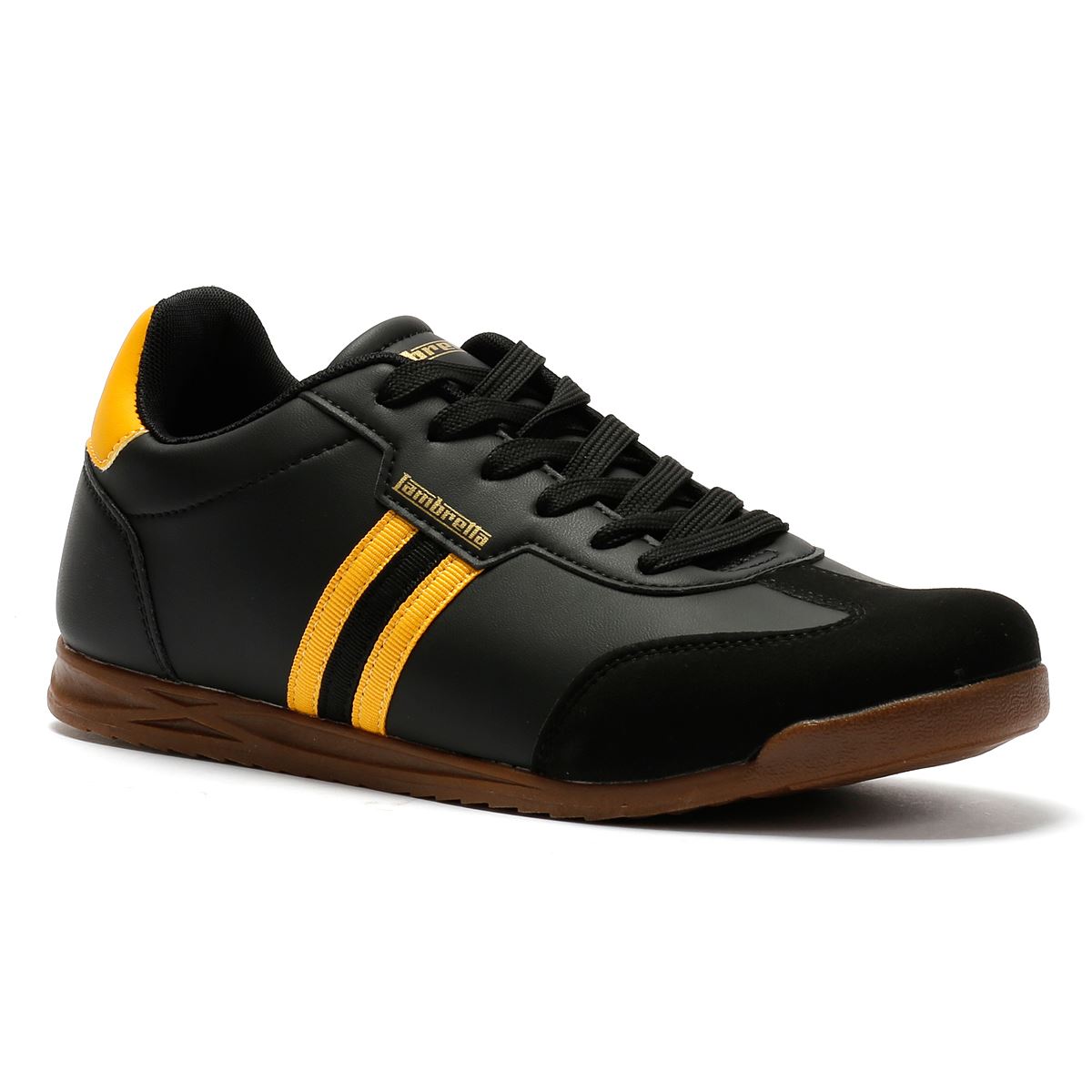 Lambretta Tackle Men's Black/Gold Trainers