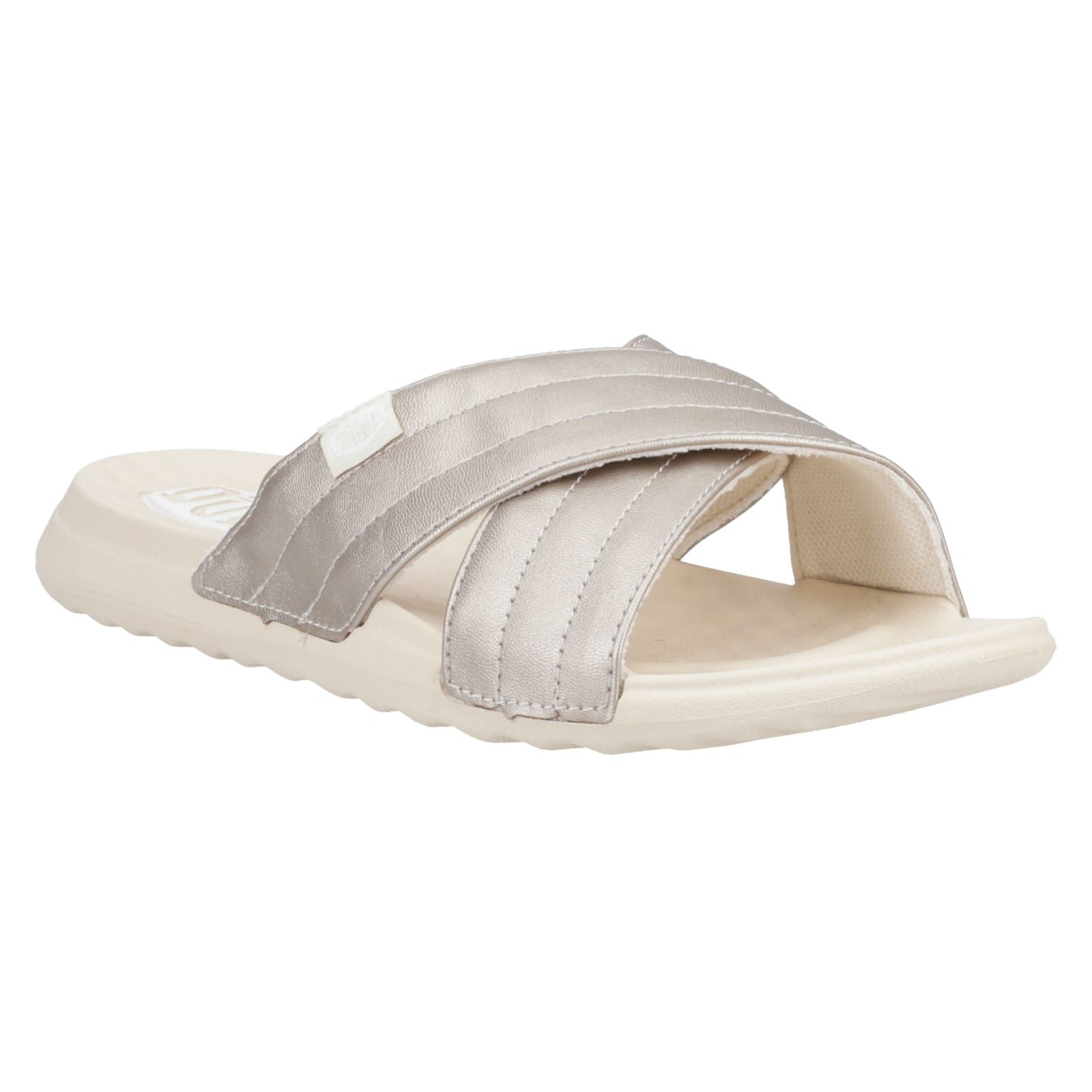 HEYDUDE Christi Slide Distressed Synthetic Women's Metallic Sandals