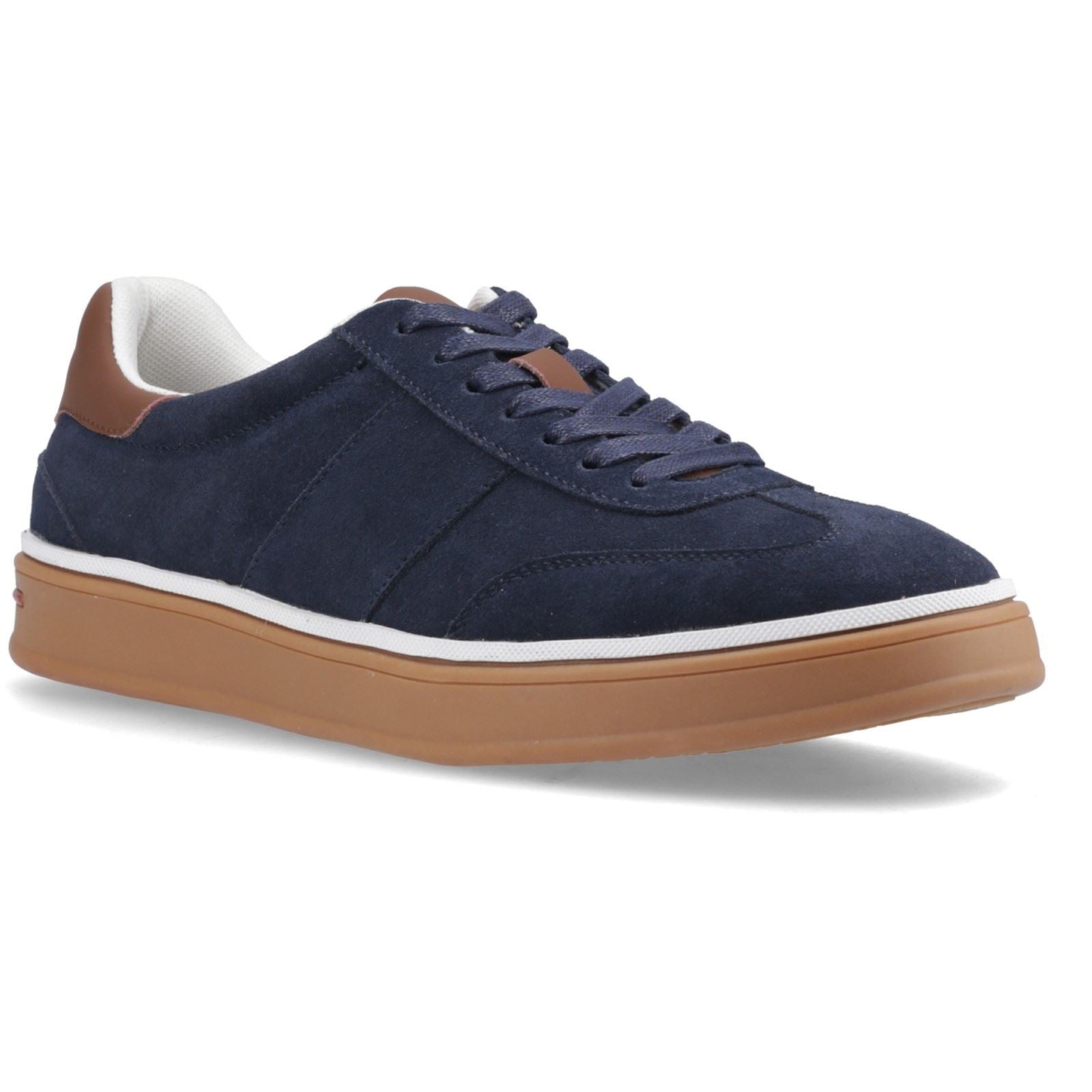 Hush Puppies Carlos Suede Trainer Leather Men's Navy Trainers