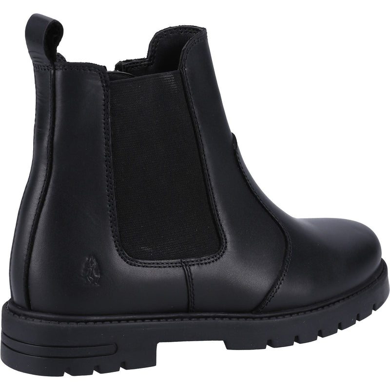Hush Puppies Laura Leather Youth Girl's Black Boots