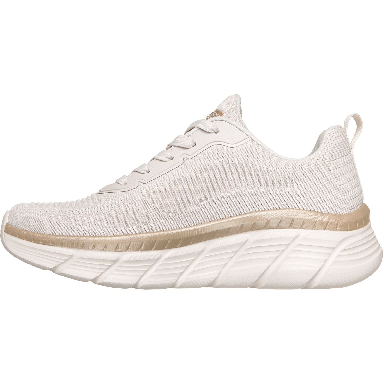 Skechers Bobs B Flex Hi Flying Women's White/Gold Engineered Knit Trainers