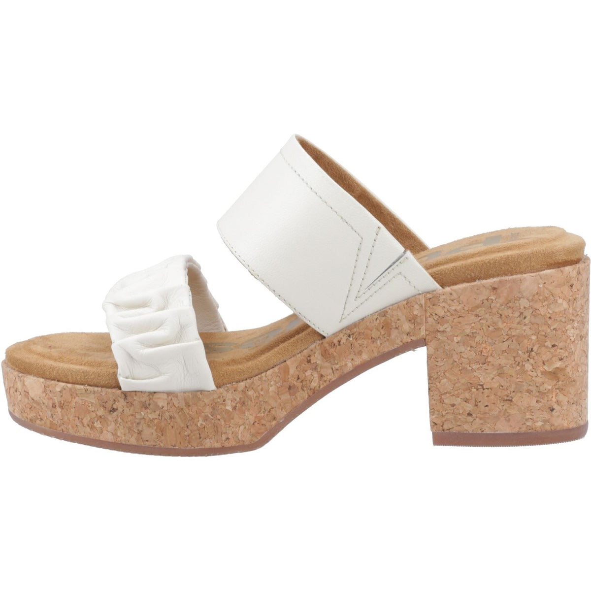 Hush Puppies Poppy Leather Women's Cream Heels