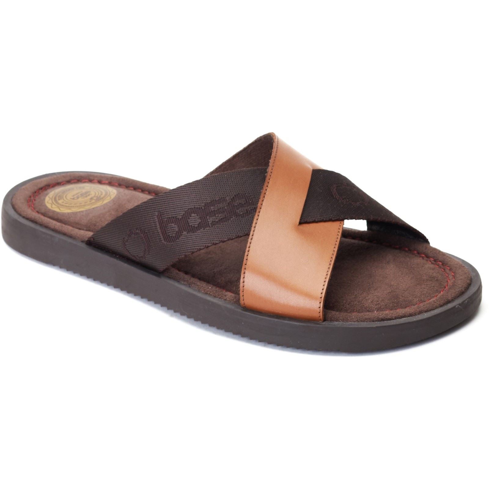 Base London Webb Leather Men's Burnt Tan Sandals