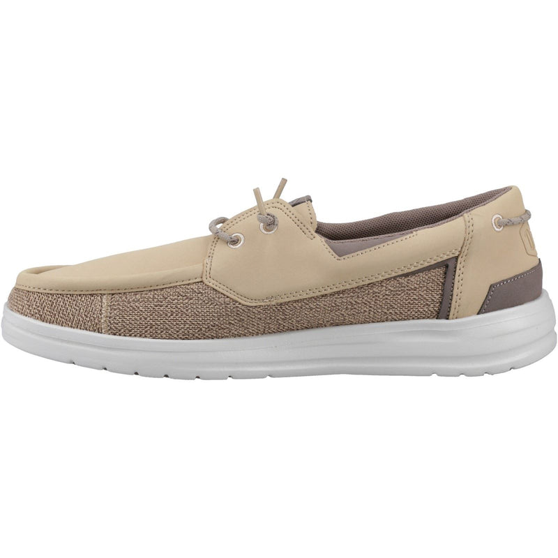 HEYDUDE Welsh Grip Classic Mesh Cotton Blend Men's Incense/Morel Brown Boat Shoes