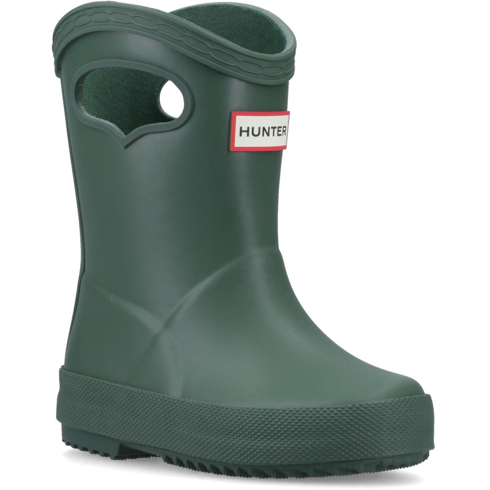 Hunter Kids 1st Pull on Rubber Unisex Kid's Hunter Green Wellington Boots