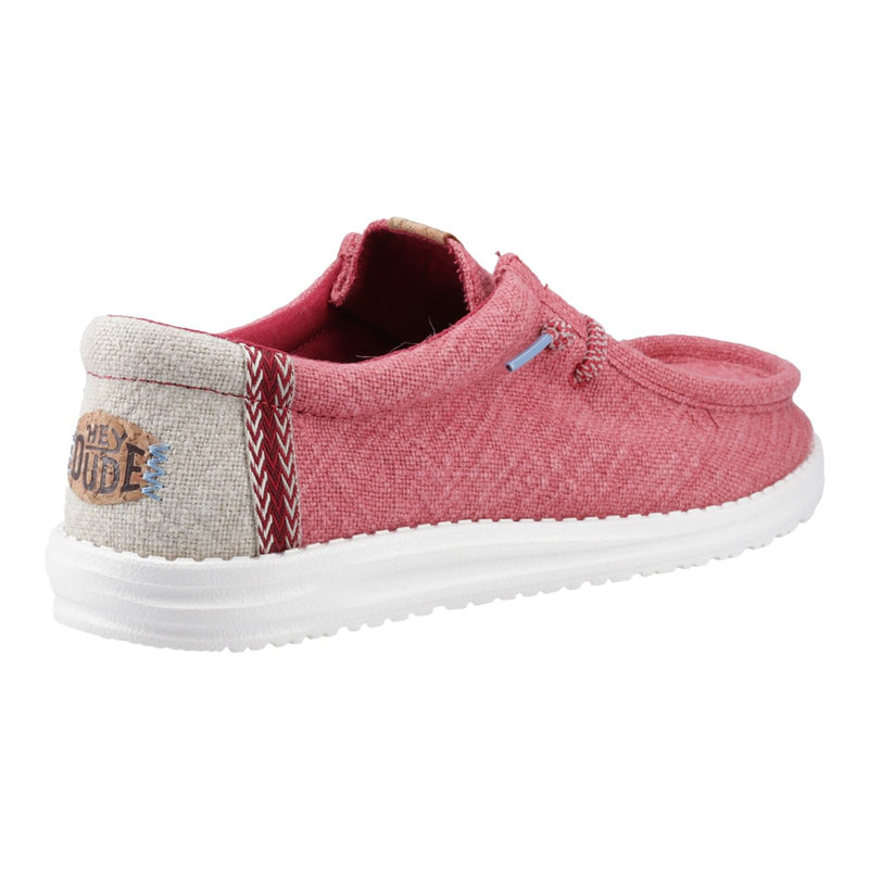 HEYDUDE Wally Jute Jute Men's Claret Red/Silver Birch Moccasins Shoes