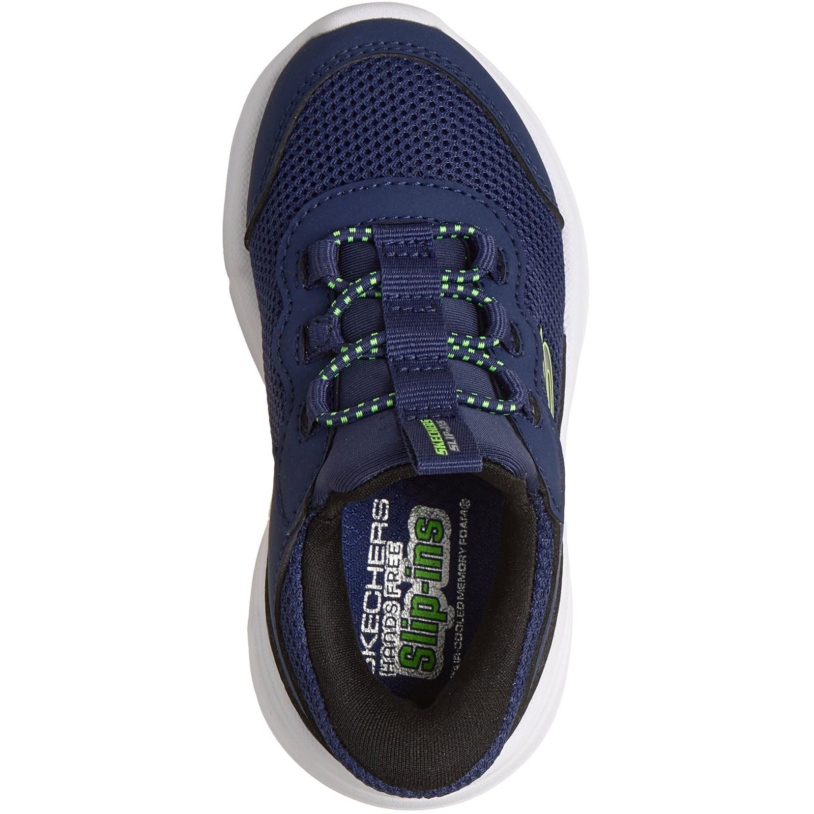 Skechers Bounder Pro Boy's Navy/Lime Trainers
