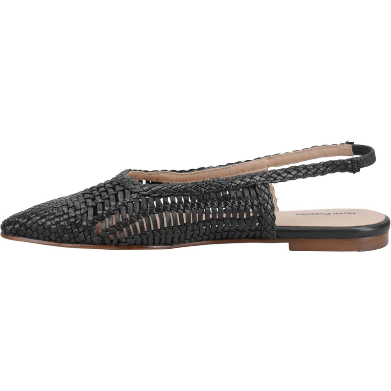 Hush Puppies Dalia Woven Leather Women's Black Flats