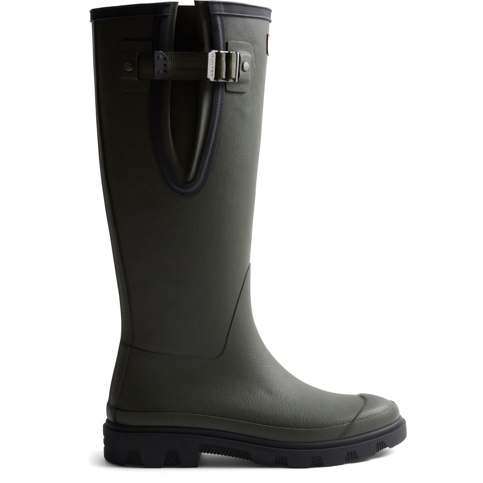 Hunter Downpour Adjustable Boot Rubber Men's Dark Olive/Black Wellington Boots