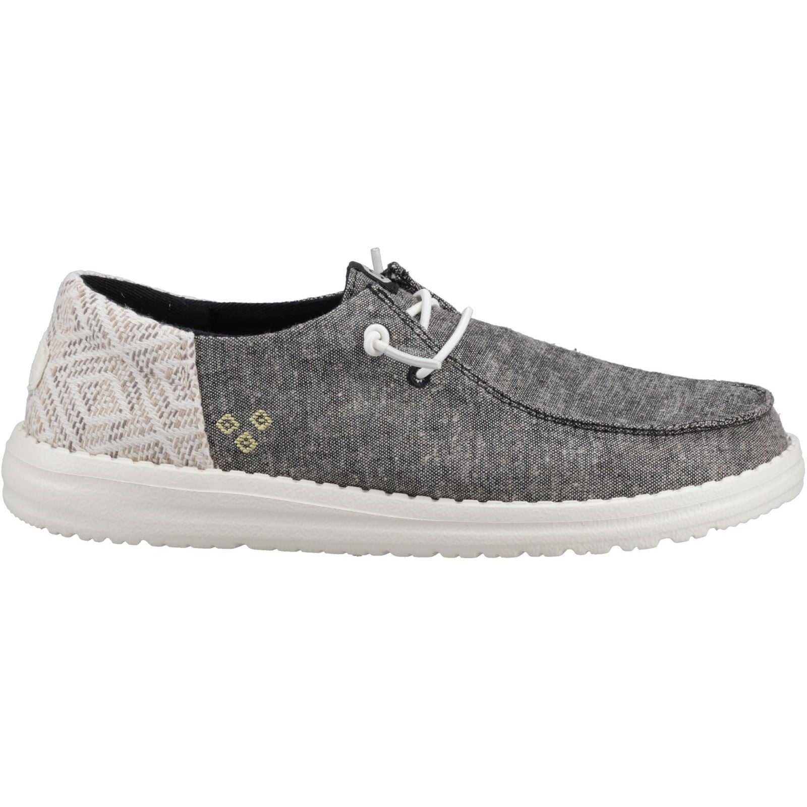 HEYDUDE Wendy Funk Surf Baja Cotton Blend Women's Grey Moccasins Shoes