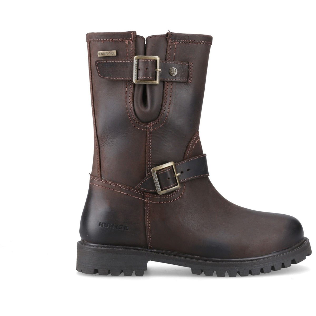 Hunter Stenness Mid WP Leather Women's Chocolate Brown Boots