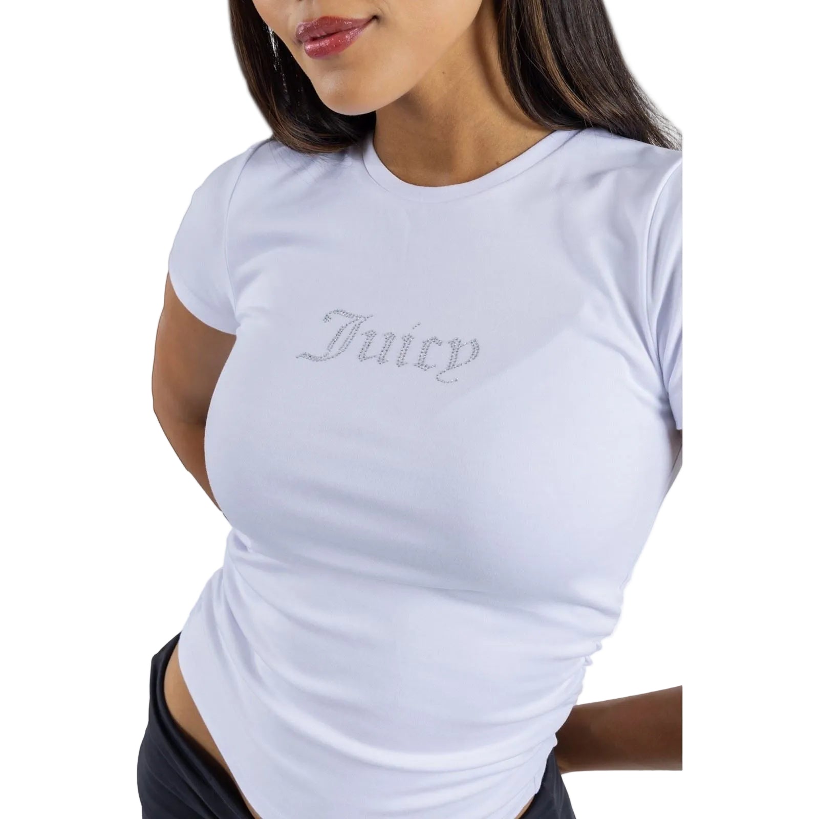 Juicy Couture Dot Ruched Modal Women's White T-Shirt