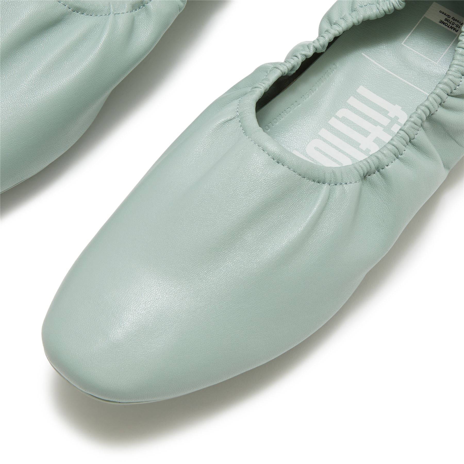 FitFlop X Pantone Delicato Ballerina Leather Women's Green Shoes